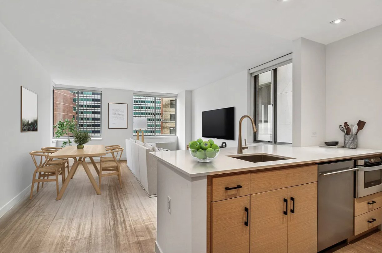 Living room and kitchen